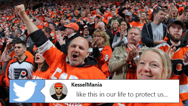 Philadelphia Flyers fans celebrate during Game 6.