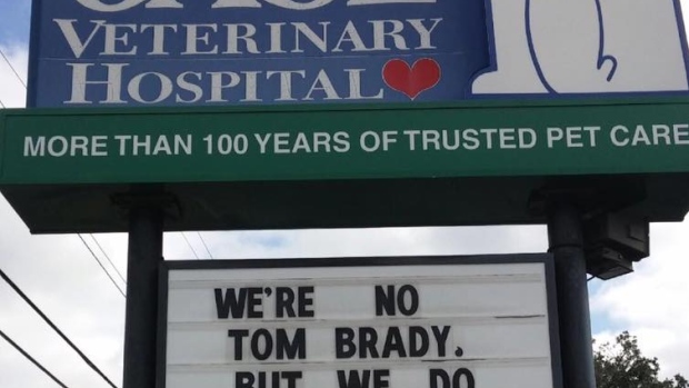 Case Veterinary Hospital takes a jab at Tom Brady
