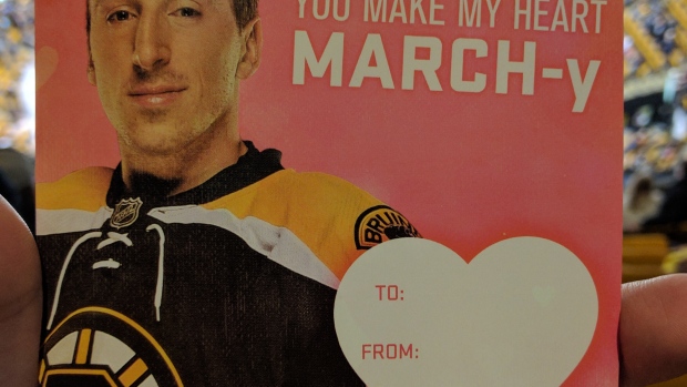 Brad Marchand in an awesome Valentine's Day card.