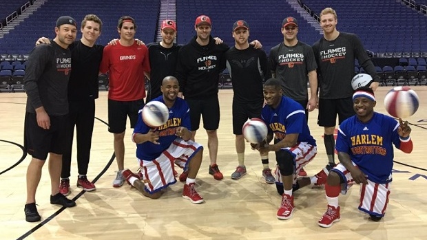 Calgary Flames and Harlem Globetrotters