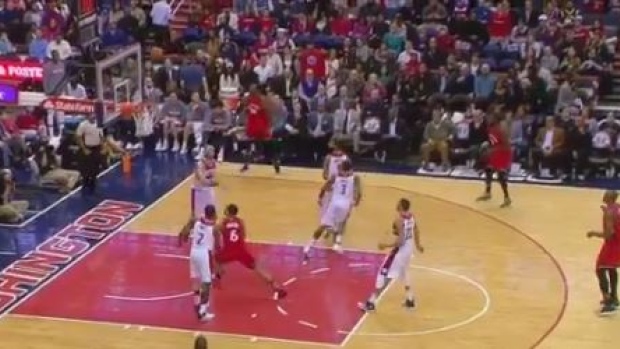 Marcin Gortat accidentally tipped the ball into his own net on Friday against the Toronto Raptors.
