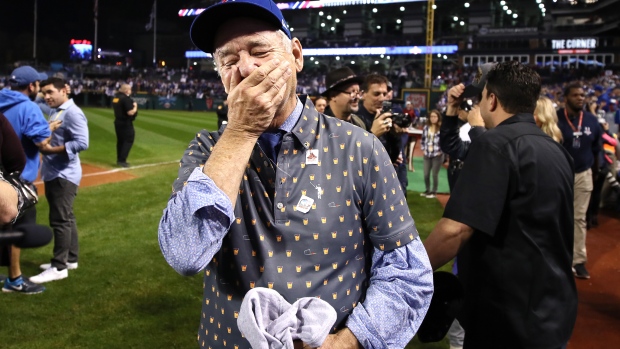 Bill Murray after Cubs win 2016 World Series