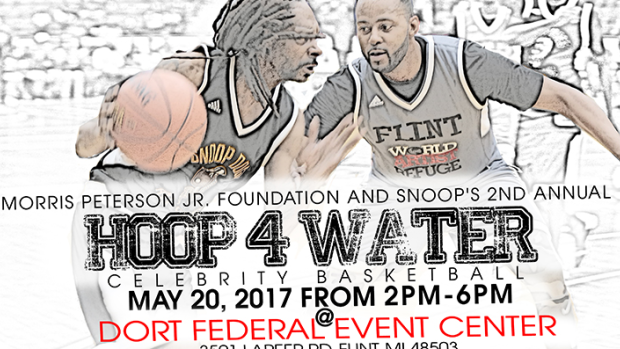 The poster for Morris Peterson's 'Hoop 4 Water' Celebrity Game.