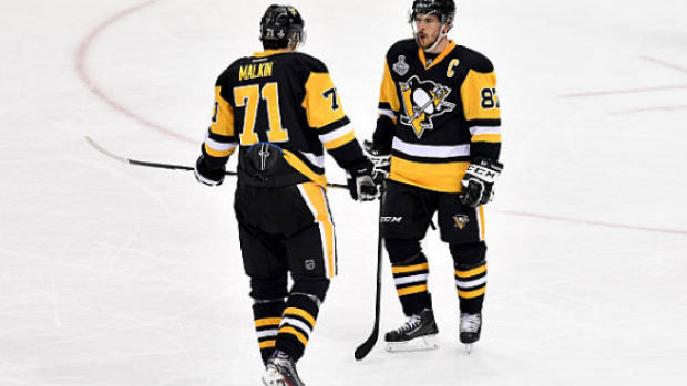 Sidney Crosby and Evgeni Malkin during Game 5 of the 2016 Stanley Cup Final