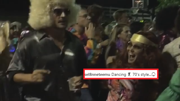 Teemue Selanne busts out some moves at a 70's themed party.