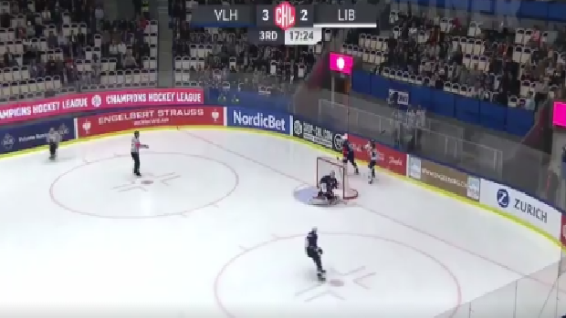 Växjö Lakers HC goaltender Viktor Fasth scores a brutal own goal on himself.
