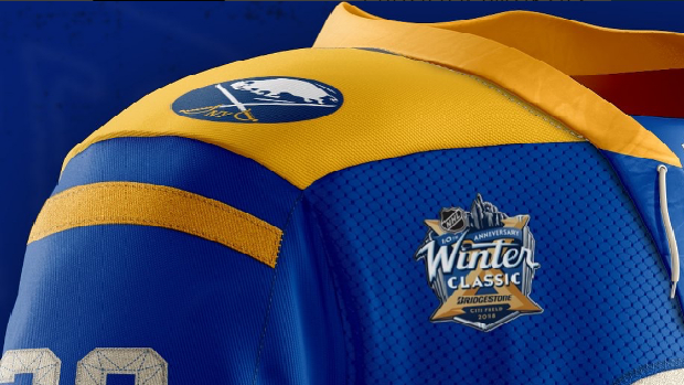 An artist's jersey concept for the Buffalo Sabres' January 1st, 2018 Winter Classic game.