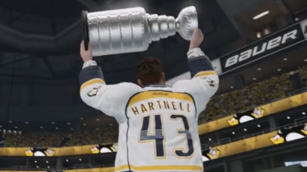 The Predators win the Stanley Cup in an NHL 18' demo.