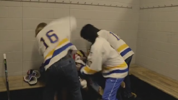 The On The Bench brawl with the legendary Hanson Brothers