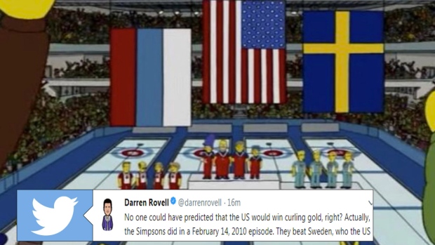 The Simpsons predict curling gold medal