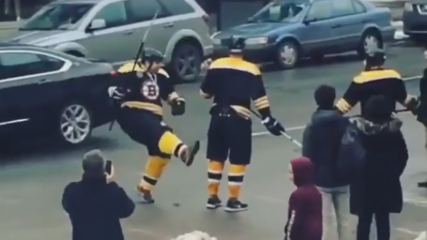 Bruins fans in Montreal