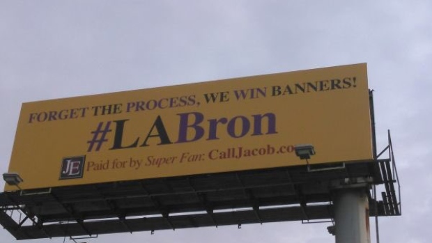 LeBron James billboard in LA