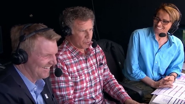 Jim Courier, Will Ferrell and Mary Carillo