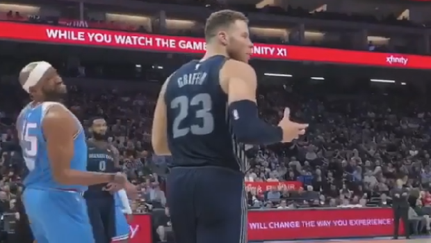 Vince carter pokes fun at Blake Griffin followings a controversial call on the court.