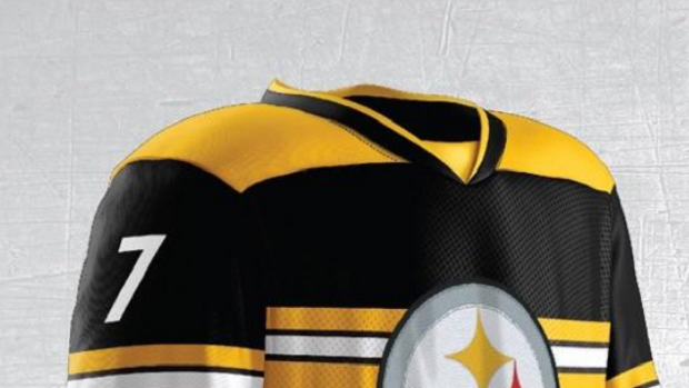 A Pittsburgh Steelers hockey concept jersey.