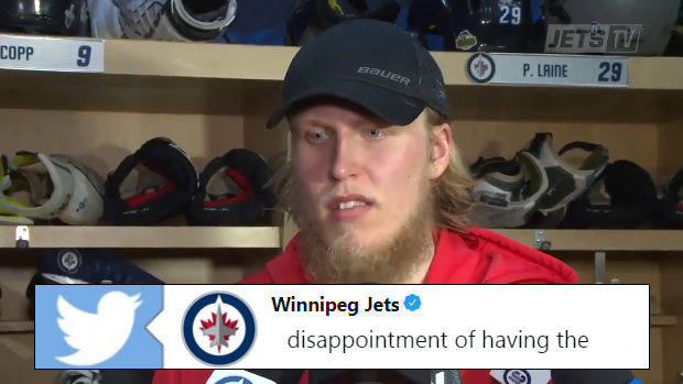 Winnipeg Jets forward Patrik Laine following his team's Game 5 WCF loss to the Vegas Golden Knights.