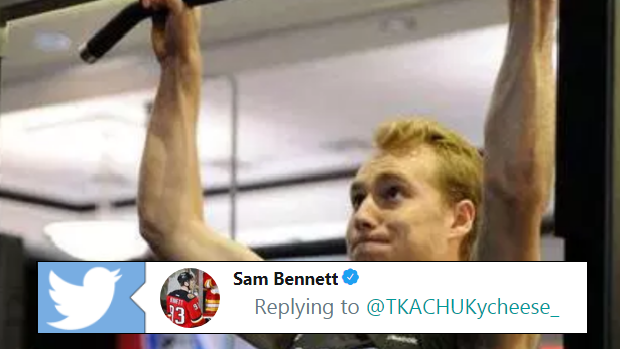 Calgary Flames forward Sam Bennett fails to do a pull-up at the 2014 NHL combine.