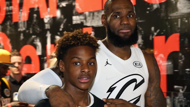 LeBron James and his son