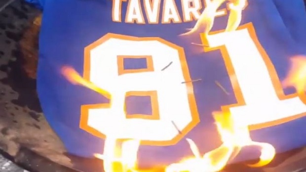 John Tavares burning jersey