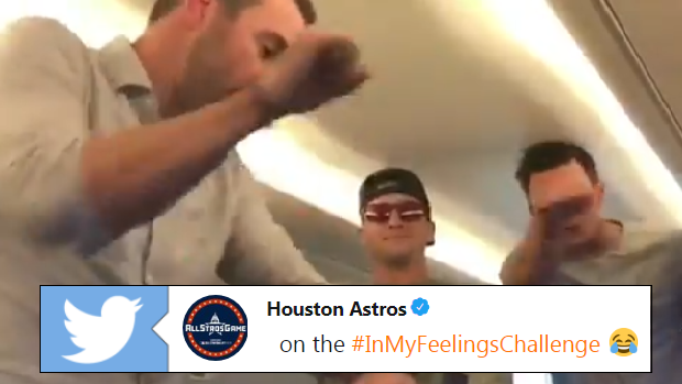 Houston Astros players do the #InMyFeelingsChallenge.