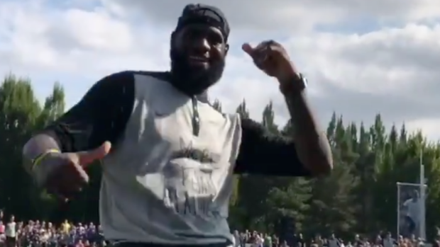 LeBron James was jamming out to Travis Scott and Drake's "Sicko Mode" during a kickball game - Article - Bardown