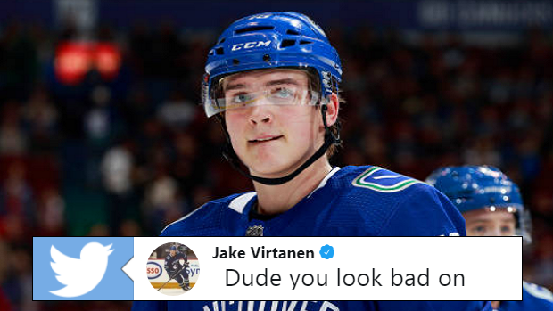 Jake Virtanen of the Vancouver Canucks.