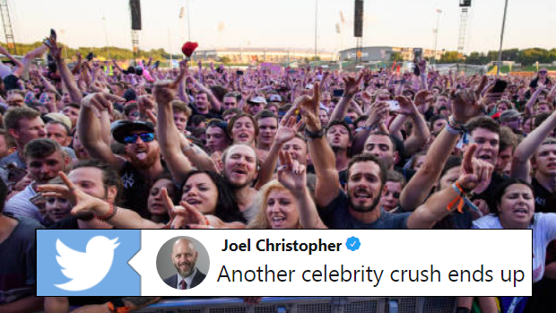 Fans cheer at a Foo Fighters concert.