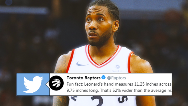 People can't get over the size of new Raptor star Kawhi Leonard's hands