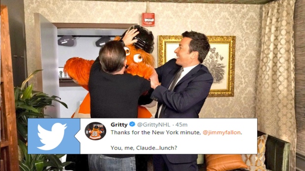 Gritty and Jimmy Fallon
