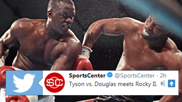 Buster Douglas' knockout of Mike Tyson cut in the style of Rocky