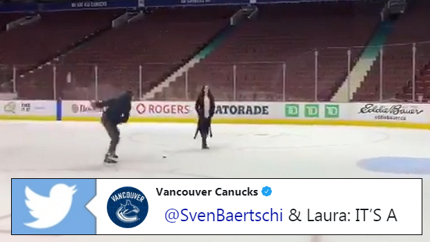 Sven Baertschi and his partner Laura find out if they're having a boy or girl.