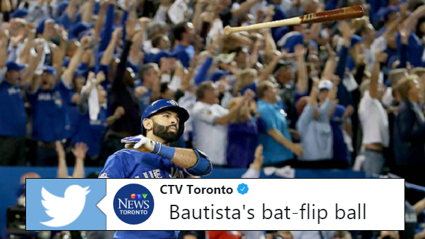 Jose Bautista's infamous 2015 Game 5 bat-flip.