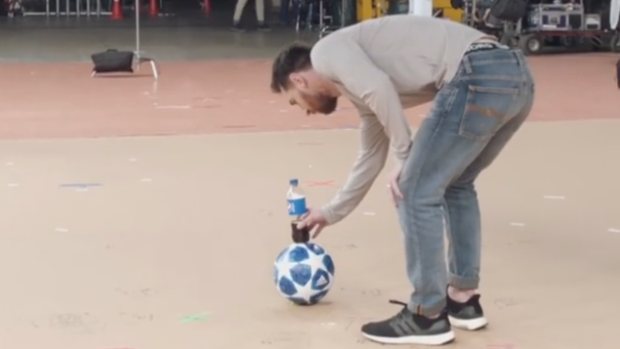 Lionel Messi's take on the water bottle challenge is literally unbelievable  - Article - Bardown