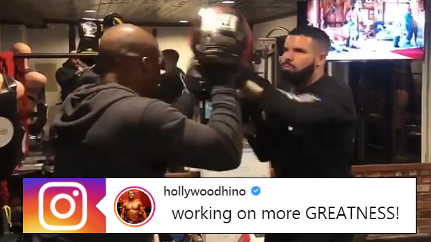 Drake works on his boxing with trainer Hino Ehikhamenor.
