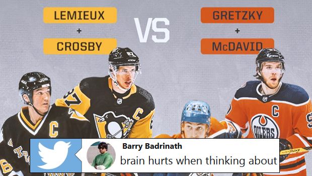 Lemieux & Crosby vs. Gertzky and McDavid. Who ya got?