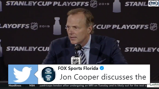 Jon Cooper address the Lightning's historic opening round sweep at the hands of the Blue Jackets.