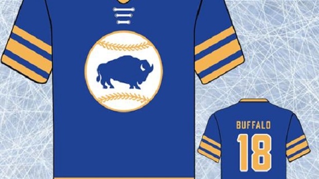 It's not a hockey jersey, but I finally got my hands on this  Sabres-inspired Buffalo Bisons jersey that they will be wearing on August  16th. : r/hockeyjerseys