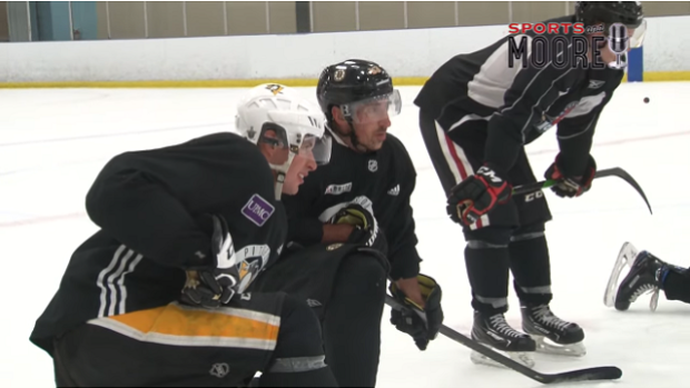 Sidney Crosby and Brad Marchand take in summer practice in Nova Scotia.