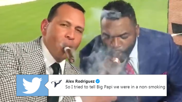David Ortiz had a great reaction after A-Rod tells him he can't smoke a  cigar in Minute Maid Park - Article - Bardown