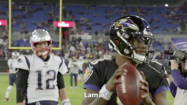Lamar Jackson and Tom Brady shared a really awesome moment before the game  Sunday night - Article - Bardown