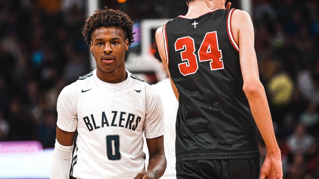 B/R Hoops on X: 20 years after LeBron James took home MVP honors at the McDonald's  All-American Game, Bronny James takes the floor in the same game.   / X