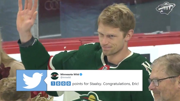 Today in Hockey History: Minnesota Wild Eric Staal Gets 1,000th Point