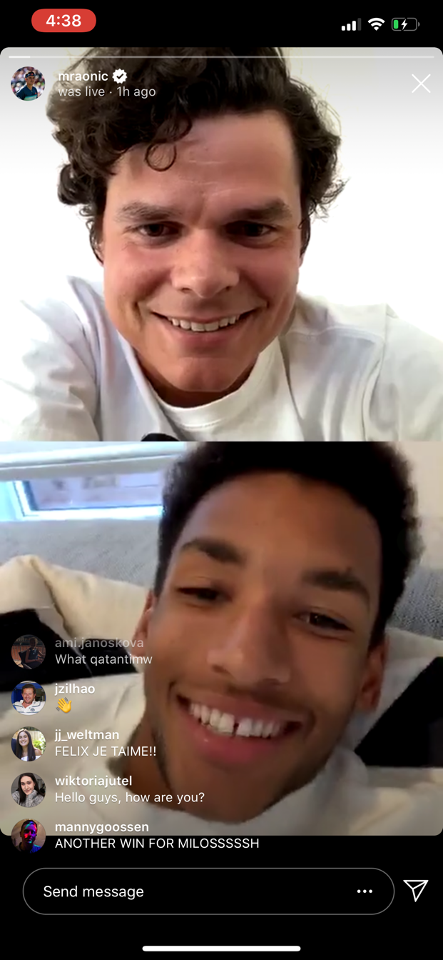 Milos Raonic had a hilarious and eventful first-ever Instagram Live - Article