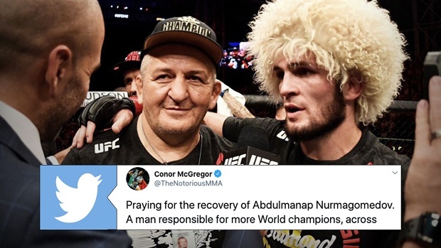 Conor McGregor reacts to news of Khabib's father being in  