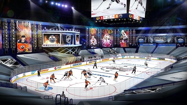 NHL hub city arena mock up 