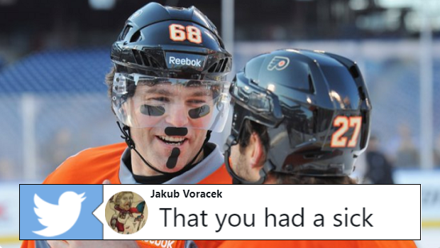 Jaromir Jagr Posts Odd, (We Think) Good-Natured Joke About Jakub Voracek -  Crossing Broad