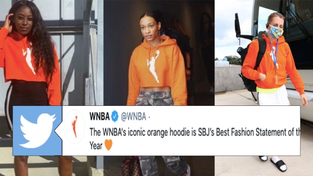 Wnba logo pullover hoodie orange - Tipatee