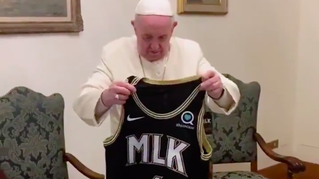 Pope Francis gave his blessing to the Hawks' MLK City Edition