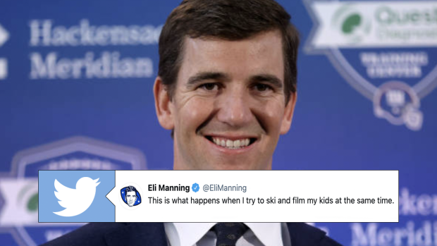 Eli Manning took a spill while trying to record his children skiing -  Article - Bardown