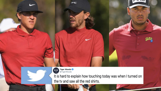 Red shirts for Tiger Woods